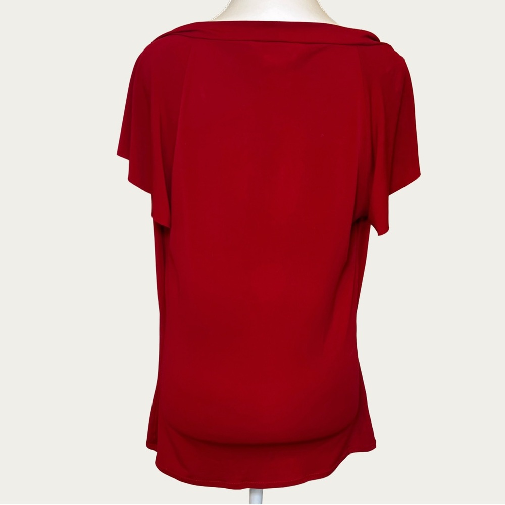 Speechless Deep Red Cowl Neck Blouse Size Large - Picture 2 of 10